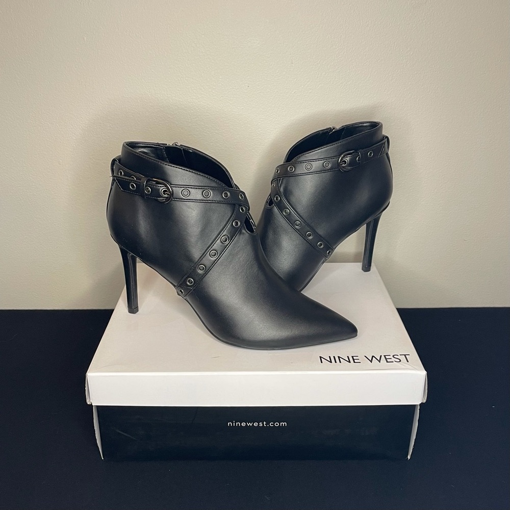 Nine West Black Heeled Ankle Boots